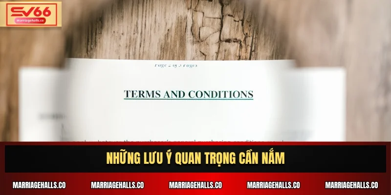 Những lưu ý quan trọng cần nắm